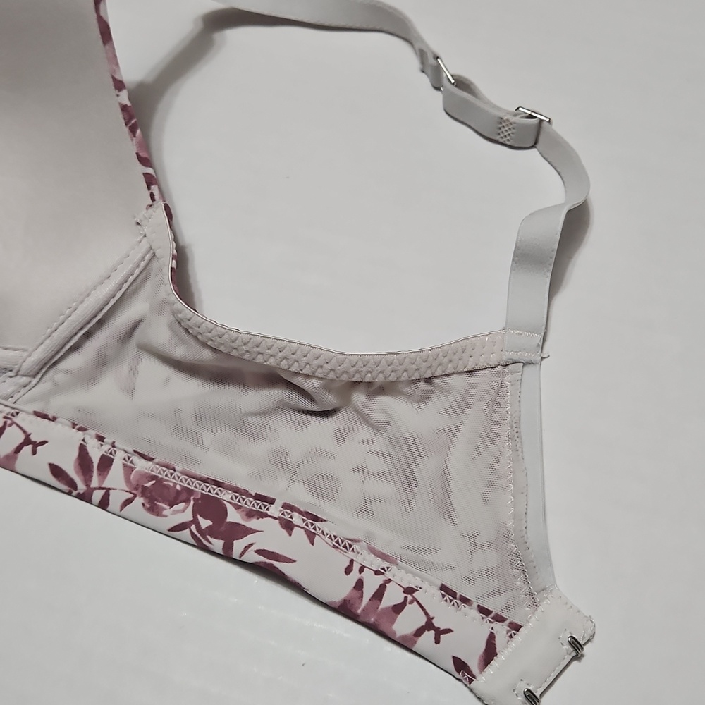 Tahari Mauve Floral Wireless Seamless Bra Size 36C - Picture 7 of 9